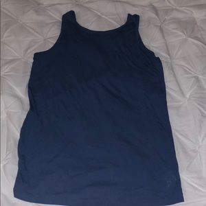 Blue open back tank